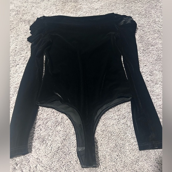 NASTY GAL velvet size small thong bodysuit - Picture 3 of 3